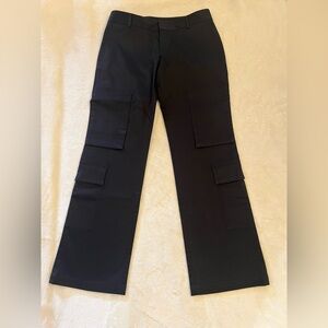 Banana Republic Black Cargo Pants Size 6 Regular Stretch Bootcut Wide Leg